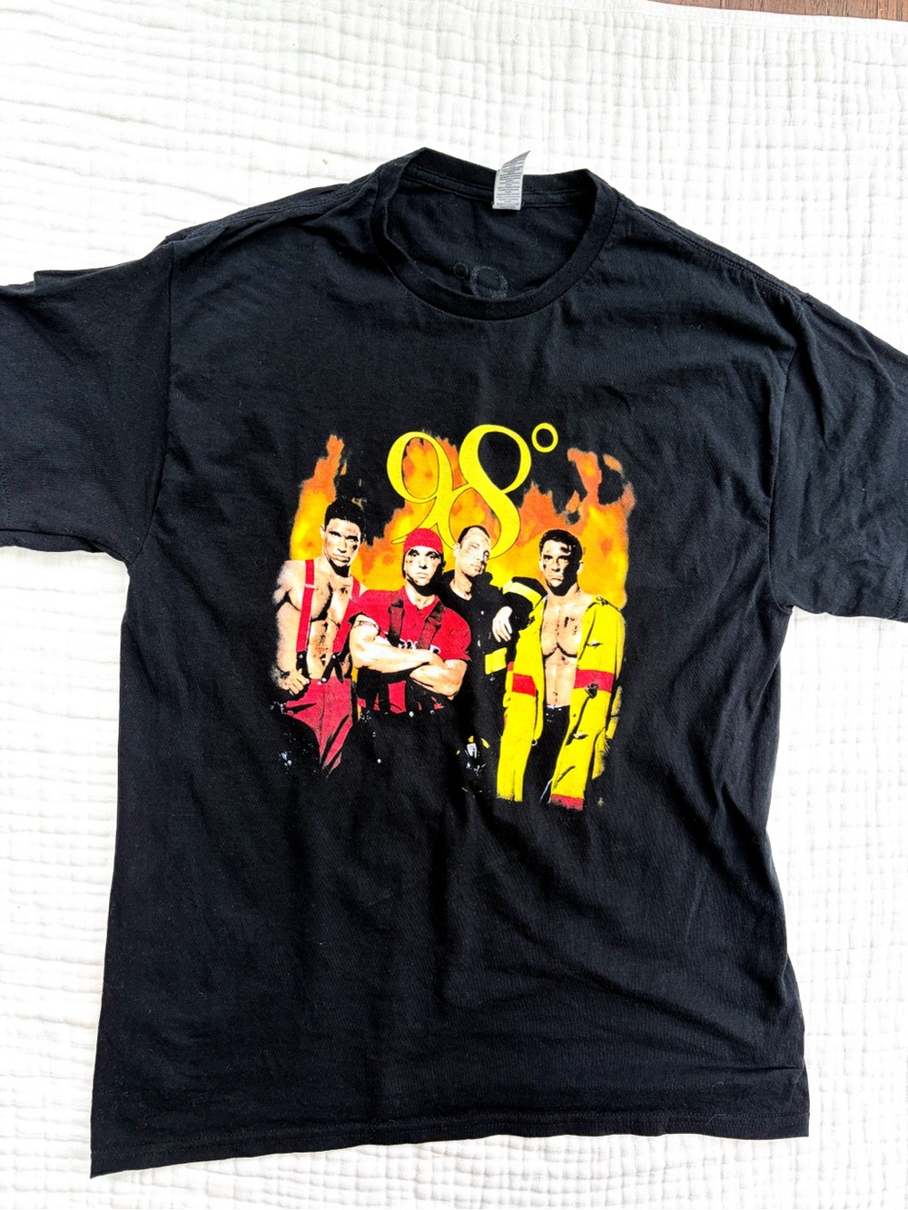 Vintage 98 Degrees Heat It Up Tour Tee 90s Band Shirt Black Large